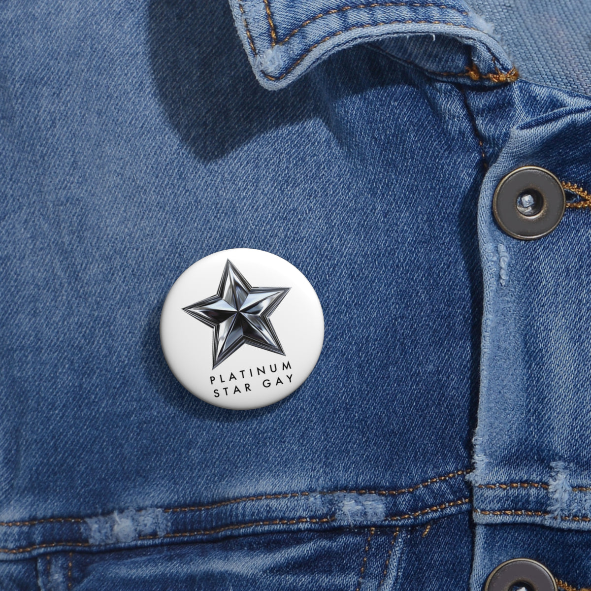 Platinum Star Gay Pin Button