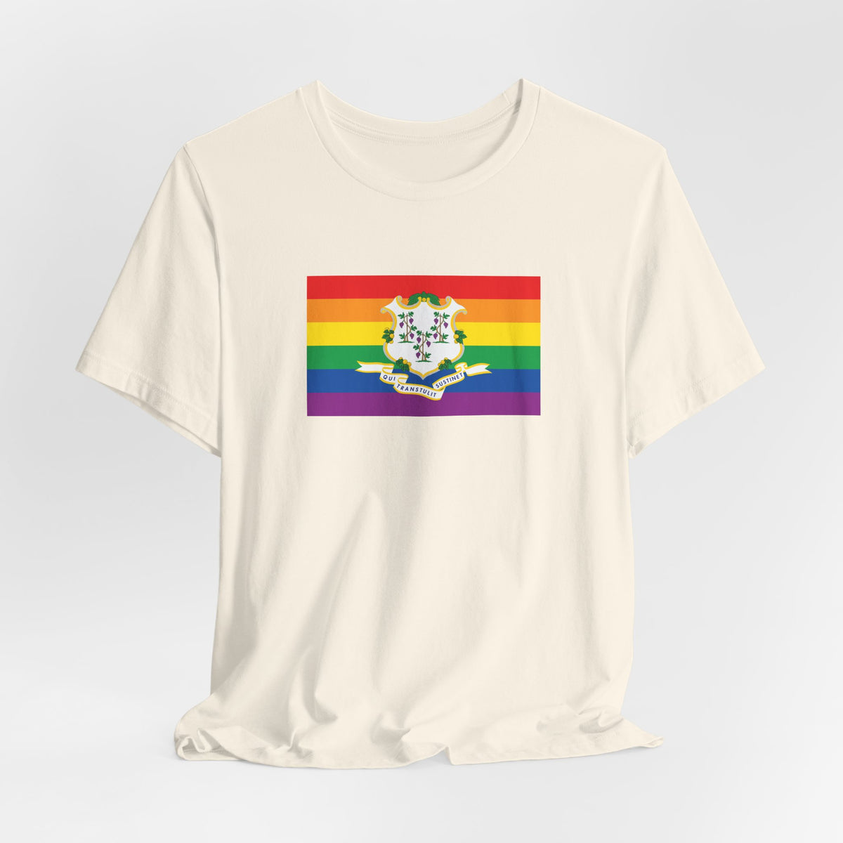 Connecticut Rainbow Pride Flag T-shirt, Several Color Options