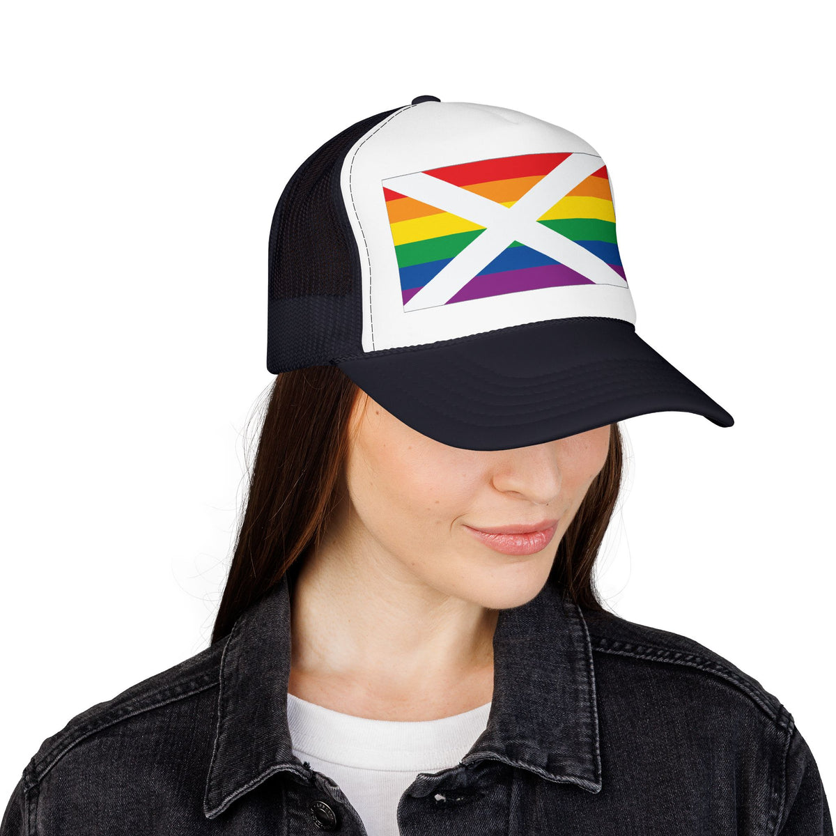Alabama Rainbow Pride Flag "UNITED" Printed Foam Trucker Hat, Several Color Options