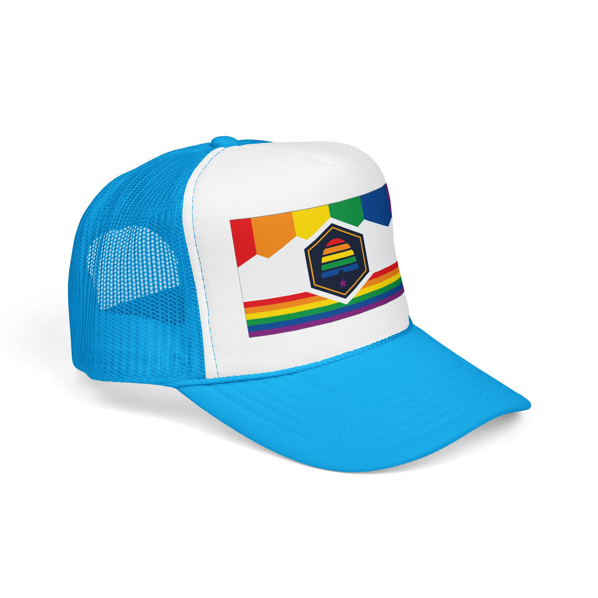 Utah Rainbow Pride Flag "UNITED" Printed Foam Trucker Hat, Several Color Options