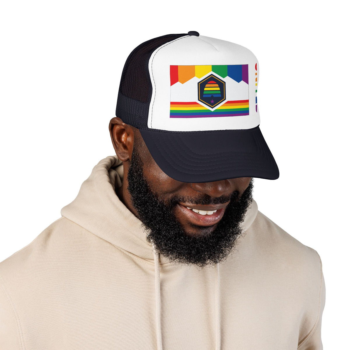 Utah Rainbow Pride Flag "UNITED" Printed Foam Trucker Hat, Several Color Options