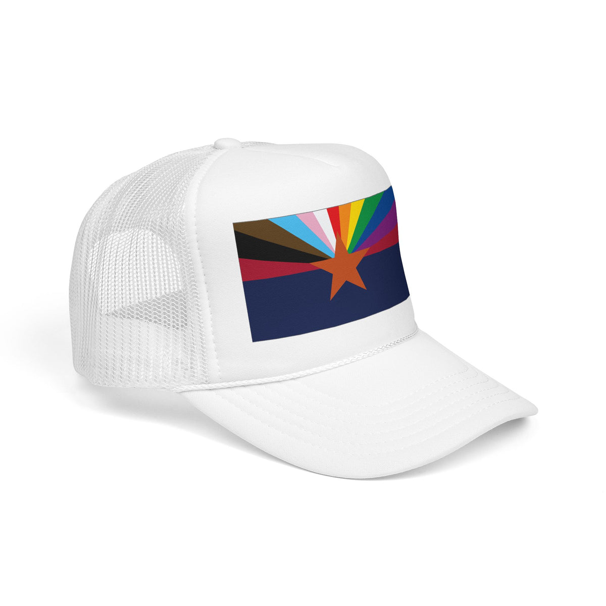 Arizona Rainbow Pride Flag "UNITED" Printed Foam Trucker Hat, Several Color Options
