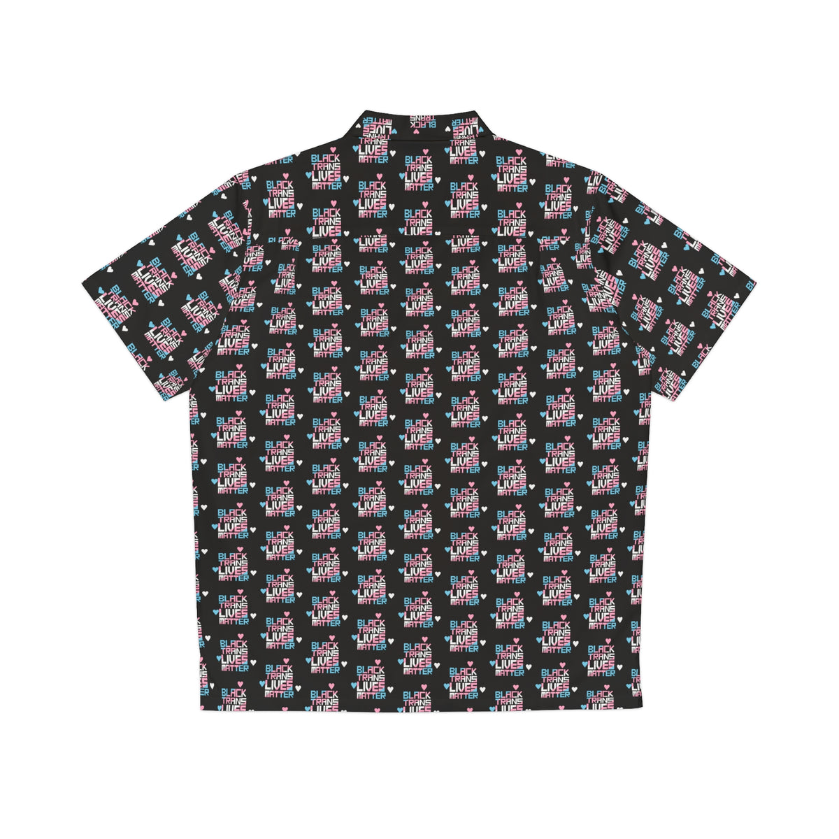 BLACK TRANS LIVES MATTER Retro Hawaiian Shirt Style - San Francisco Tenderloin Deco on Black
