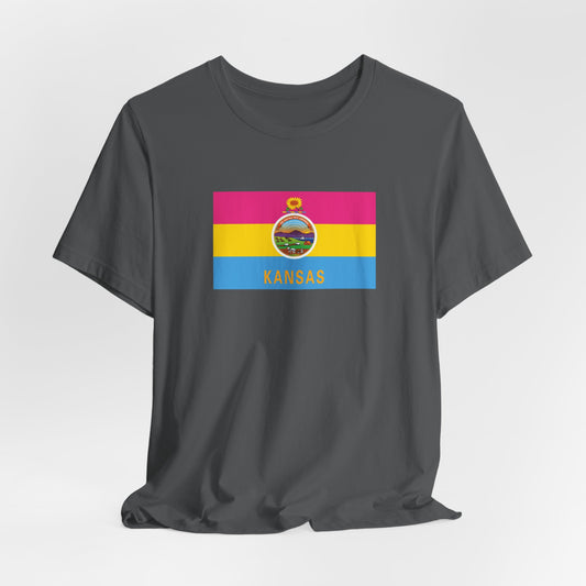 Kansas Pansexual Pride Flag T-shirt, Several Color Options