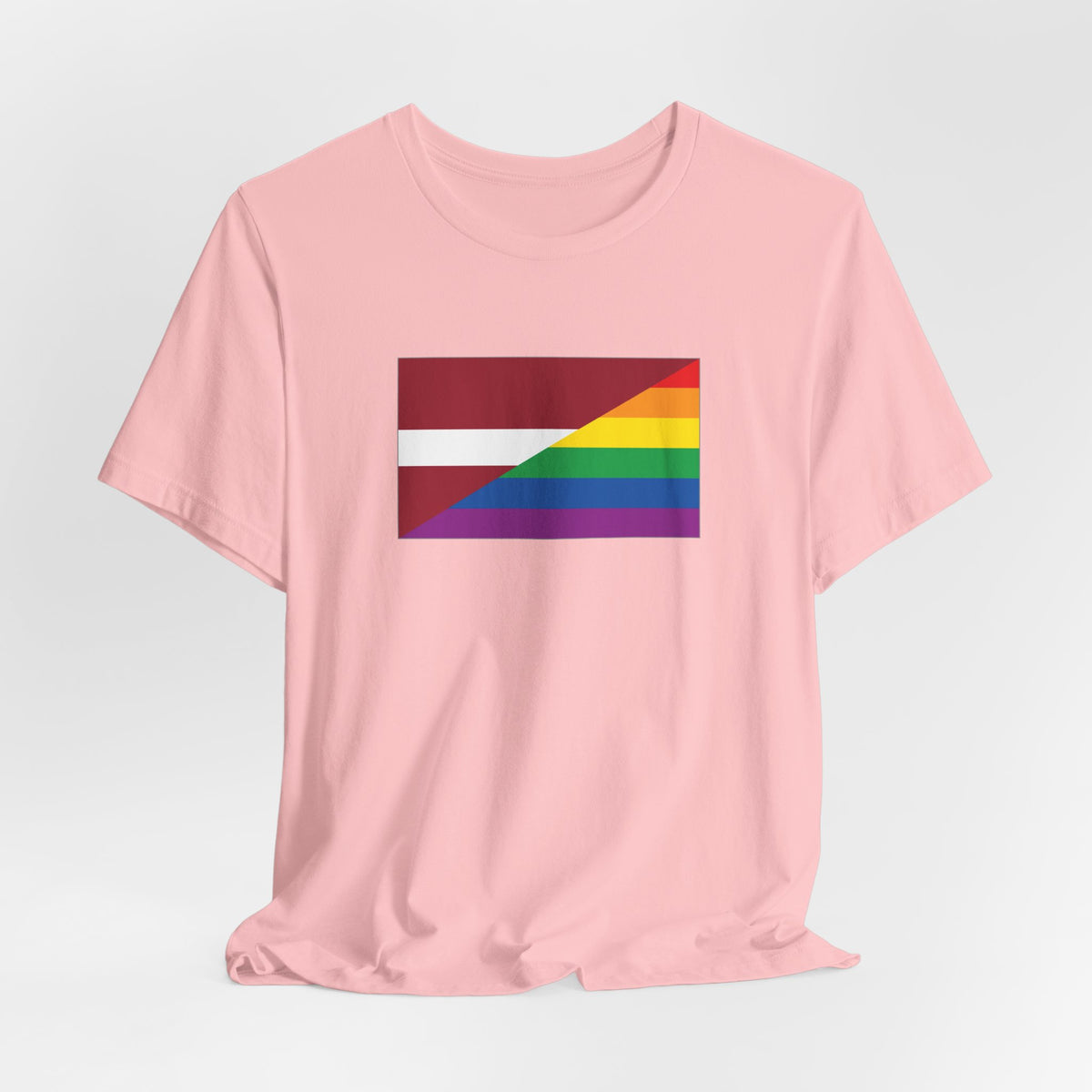 Latvia Rainbow Pride Flag T-shirt, Several Color Options