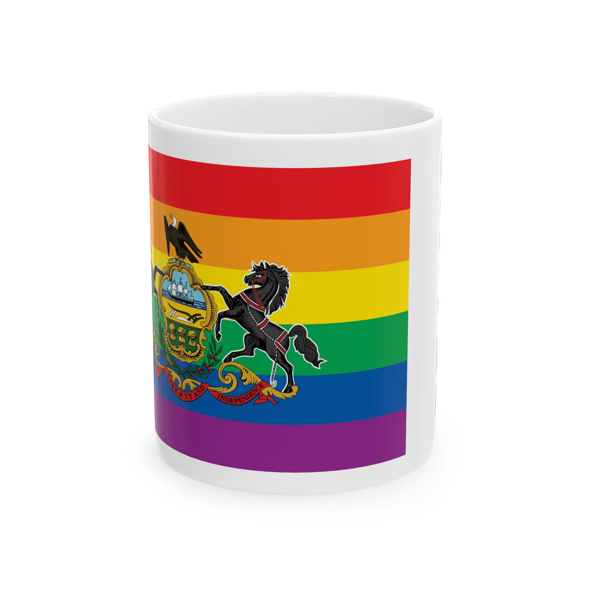 Pennsylvania Rainbow Pride Flag "UNITED" Ceramic Mug