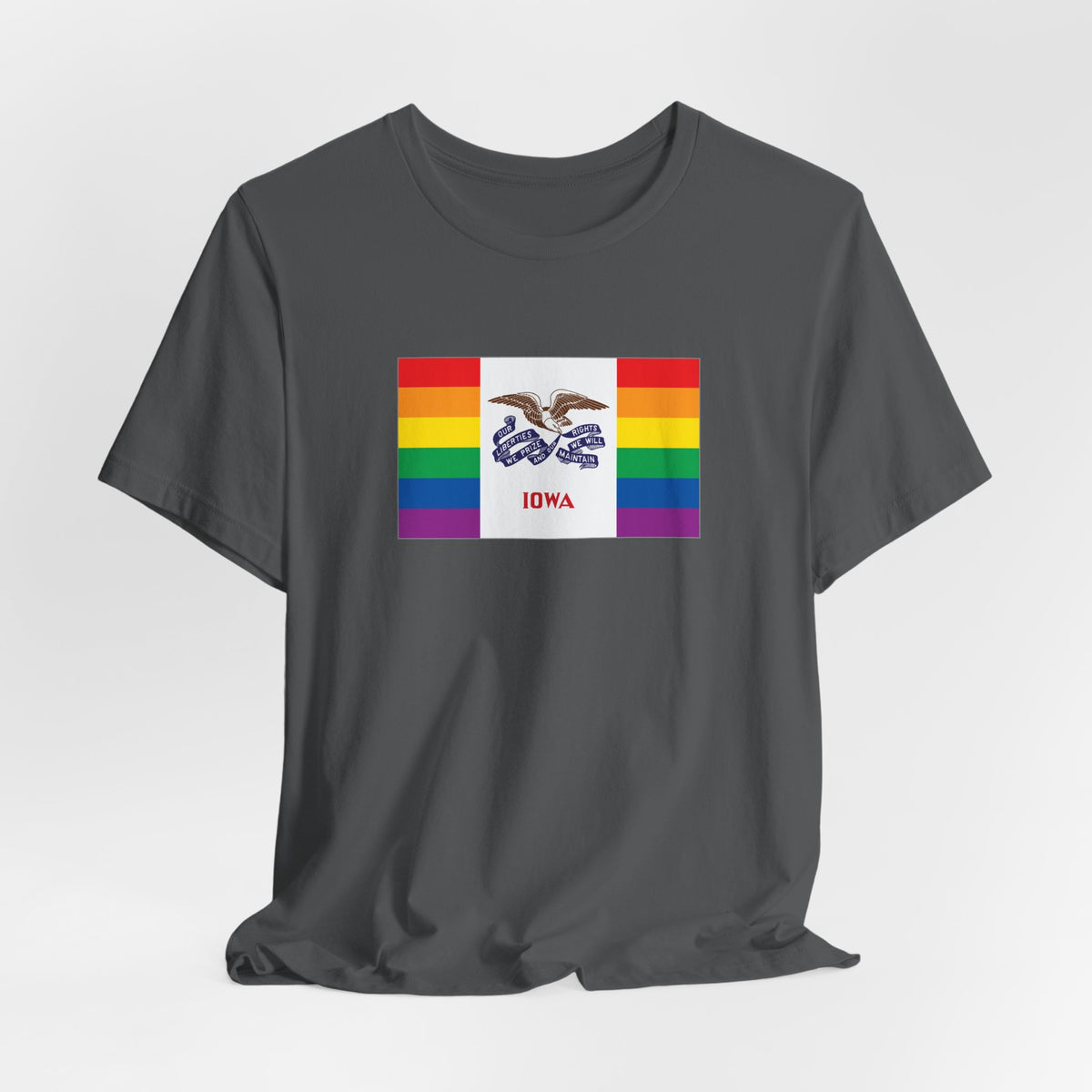 Iowa Rainbow Pride Flag T-shirt, Several Color Options
