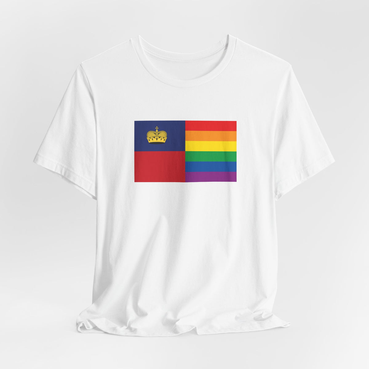Liechtenstein Rainbow Pride Flag T-shirt, Several Color Options
