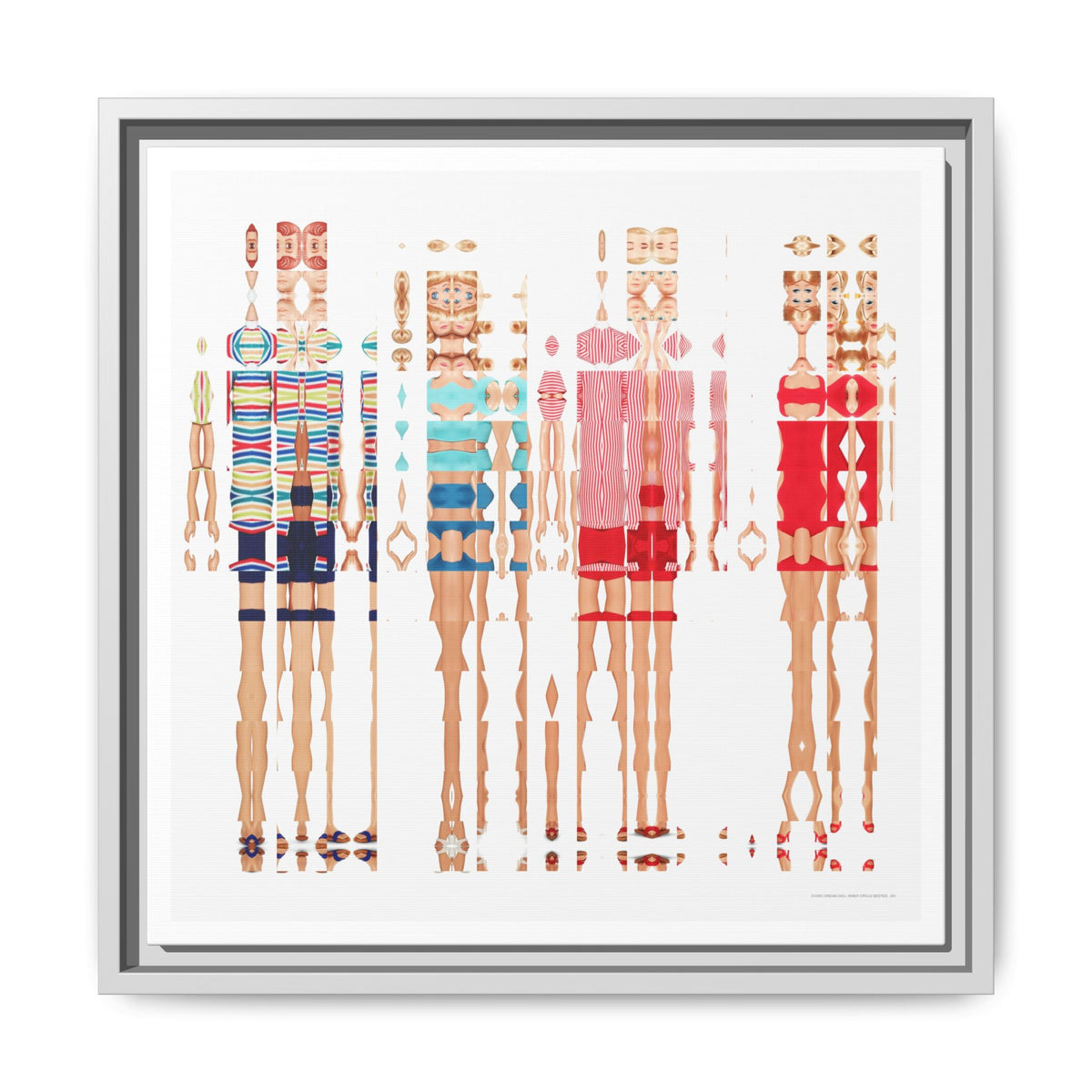 Iconic Dream Doll Inner Circle Besties Abstract Portrait Collage Art, Matte Canvas, Framed (Multi-color options)