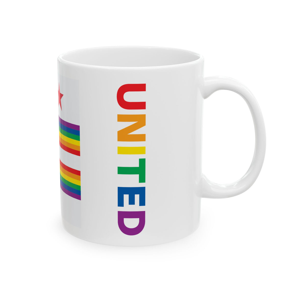 Washington, D.C. Rainbow Pride Flag "UNITED" Ceramic Mug