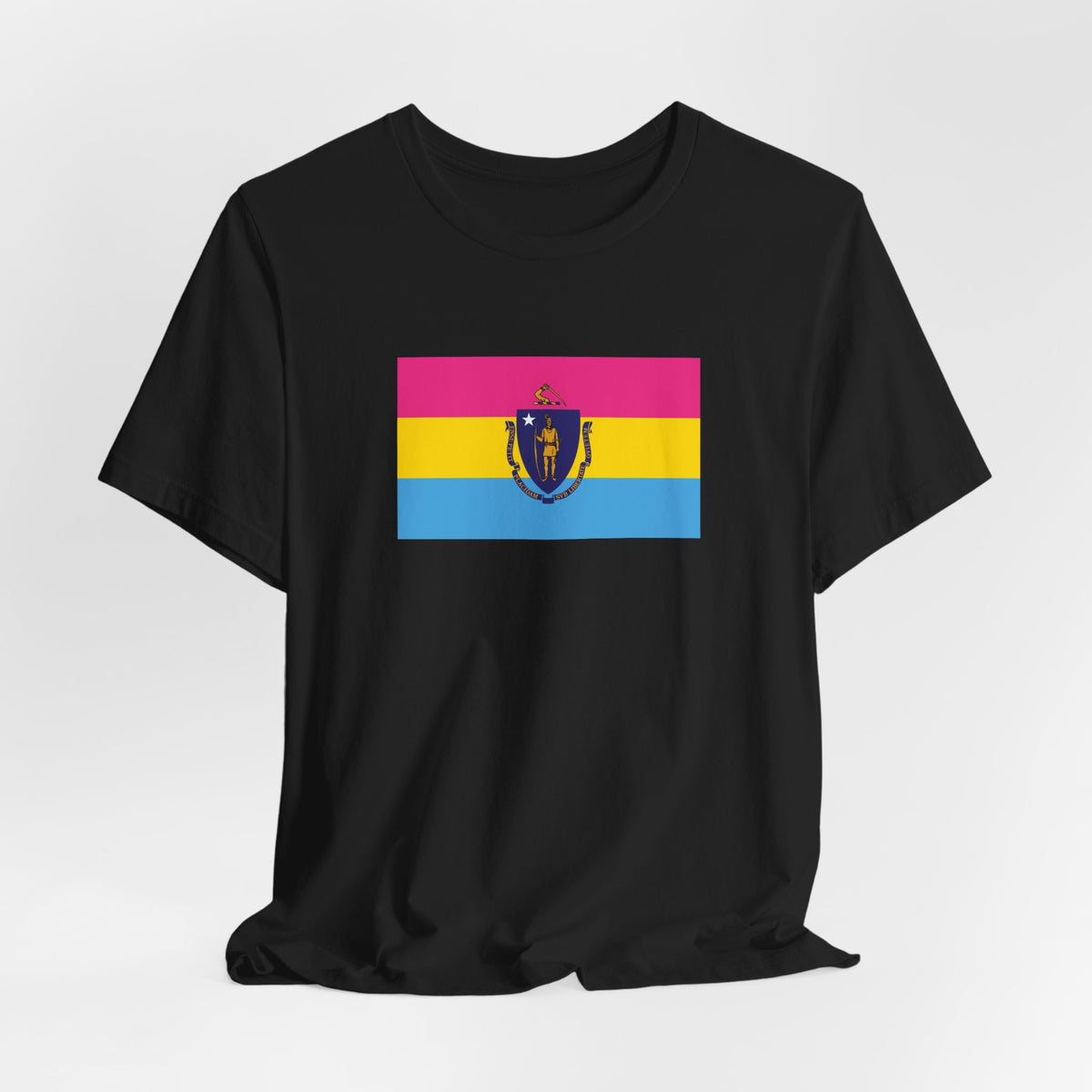 Massachusetts Pansexual Pride Flag T-shirt, Several Color Options