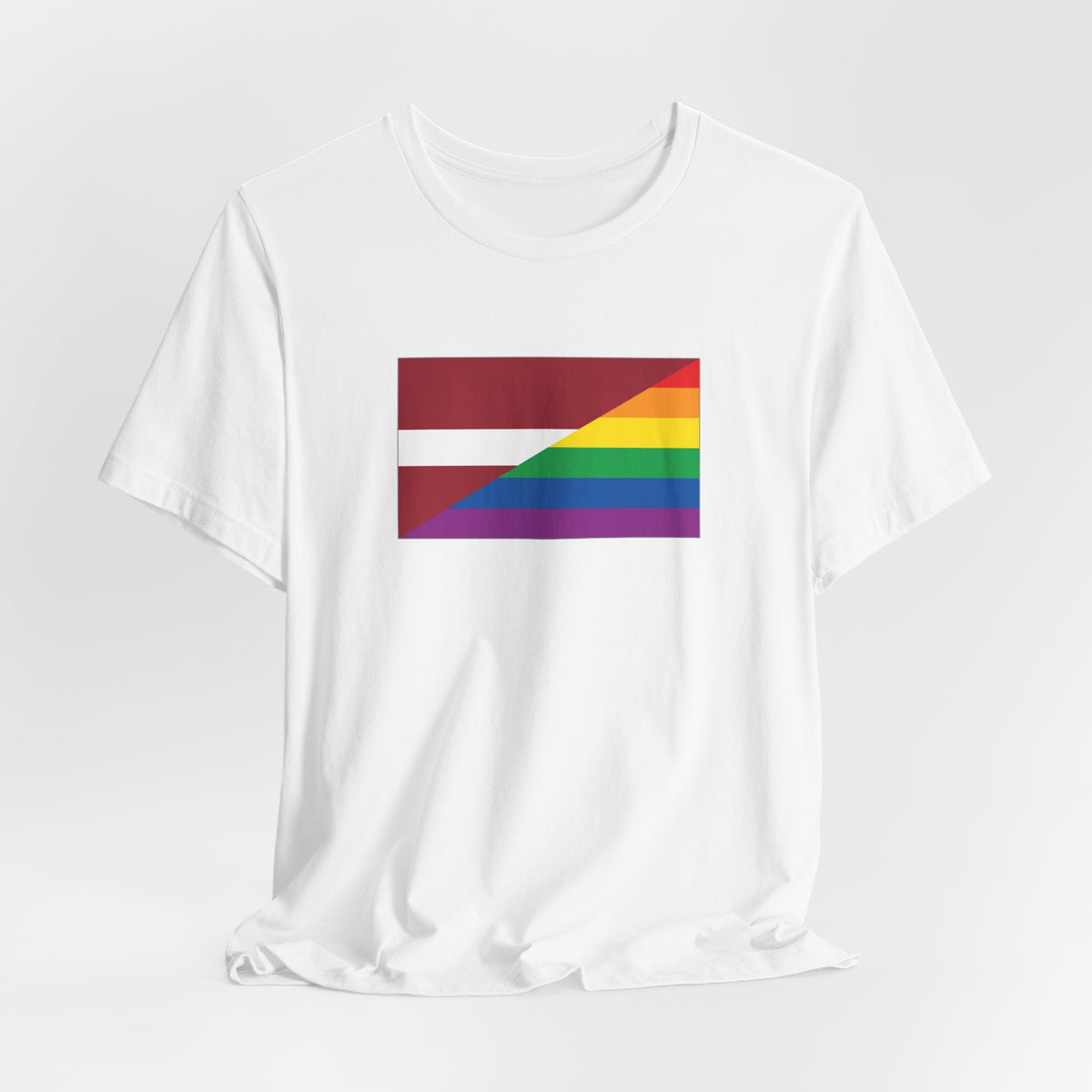Latvia Rainbow Pride Flag T-shirt, Several Color Options