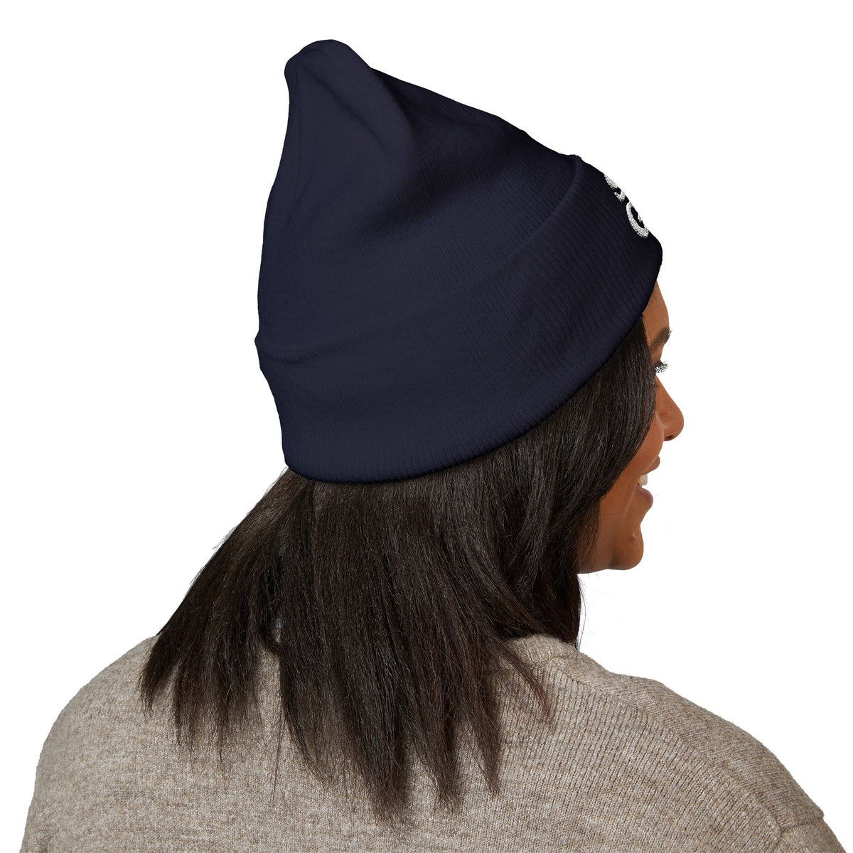 SKI GAY Knit Beanie - white deco