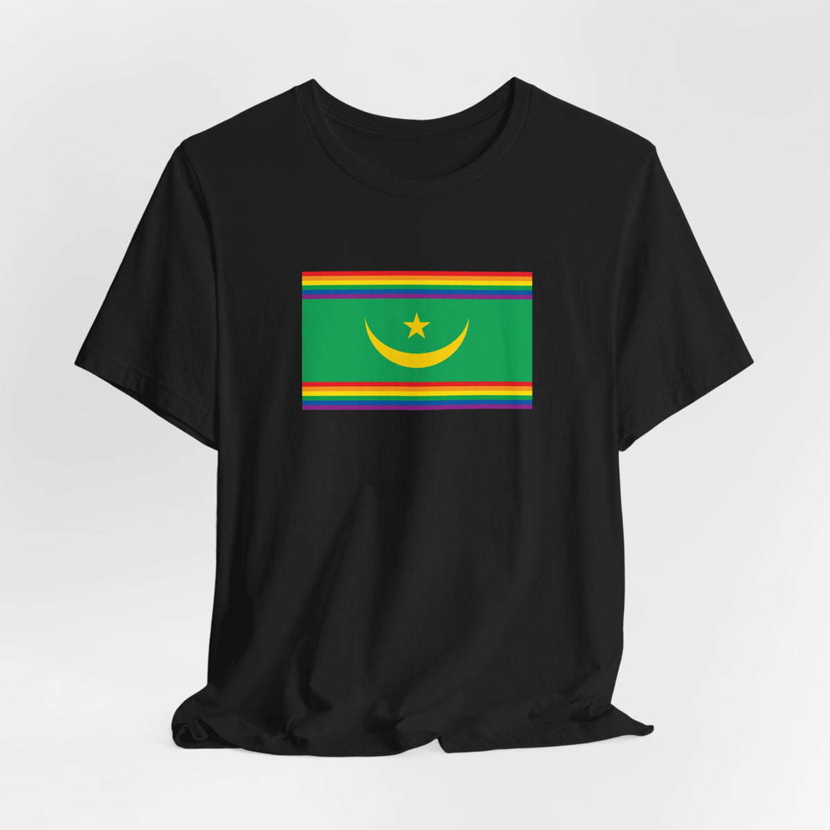Mauritania Rainbow Pride Flag T-shirt, Several Color Options