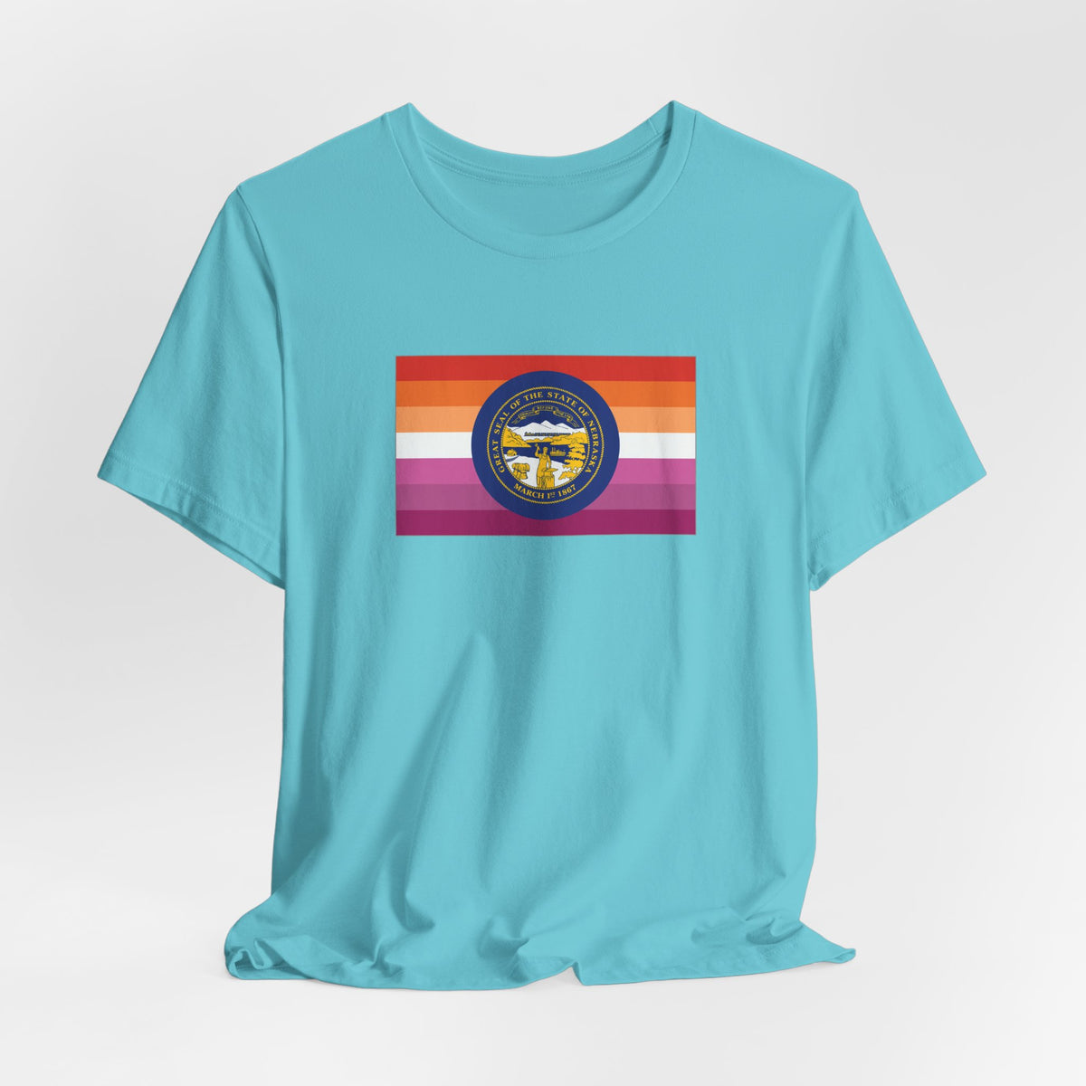 Nebraska Lesbian Pride Flag T-shirt, Several Color Options