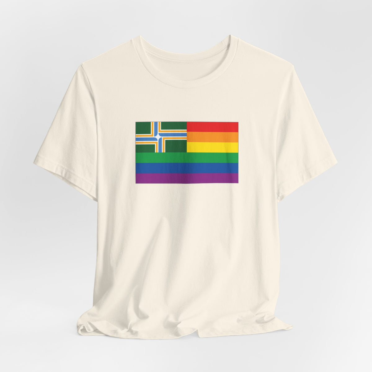 Portland, Oregon Rainbow Pride Flag T-shirt, Several Color Options