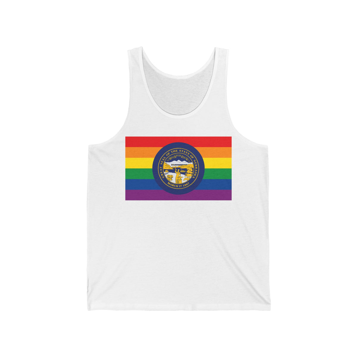 Nebraska Rainbow Pride Flag Jersey Tank