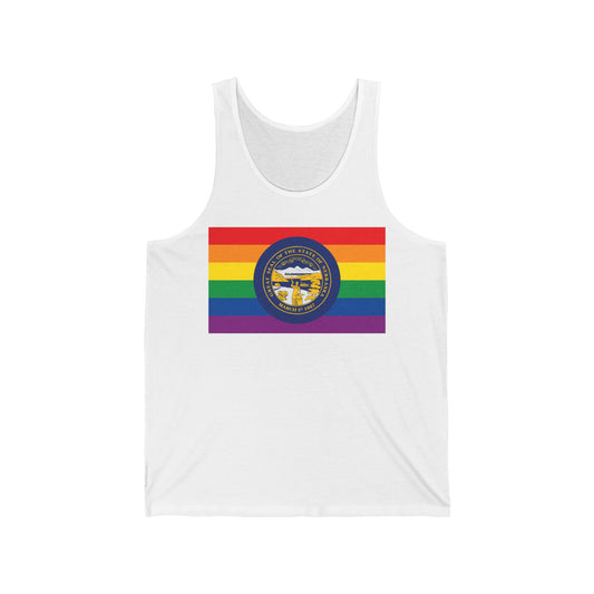 Nebraska Rainbow Pride Flag Jersey Tank