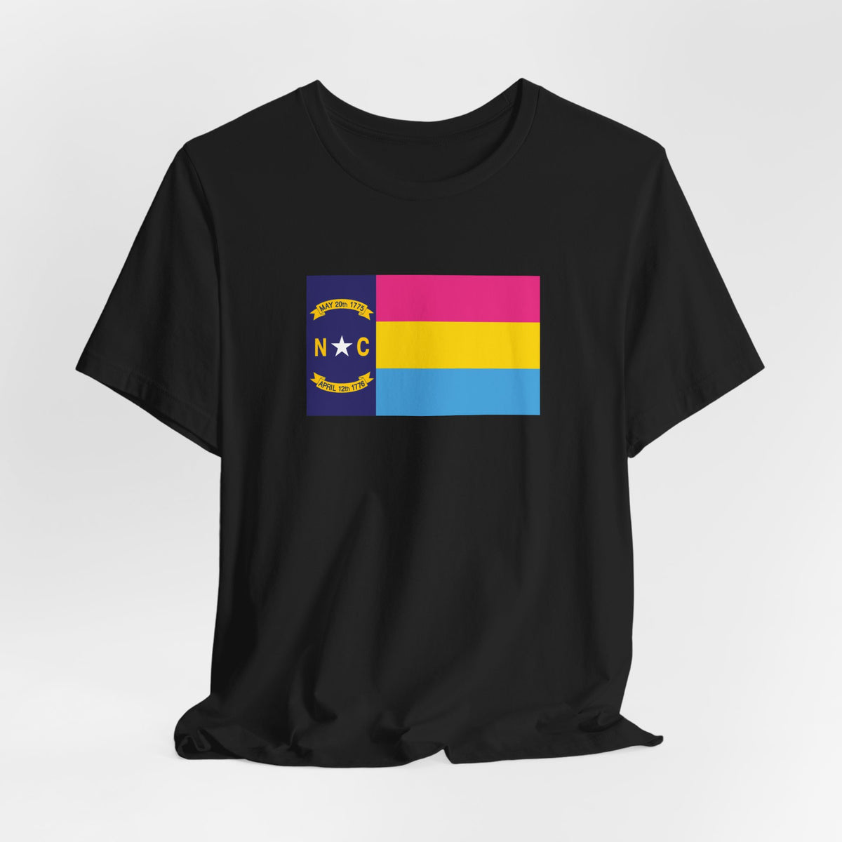 North Carolina Pansexual Pride Flag T-shirt, Several Color Options