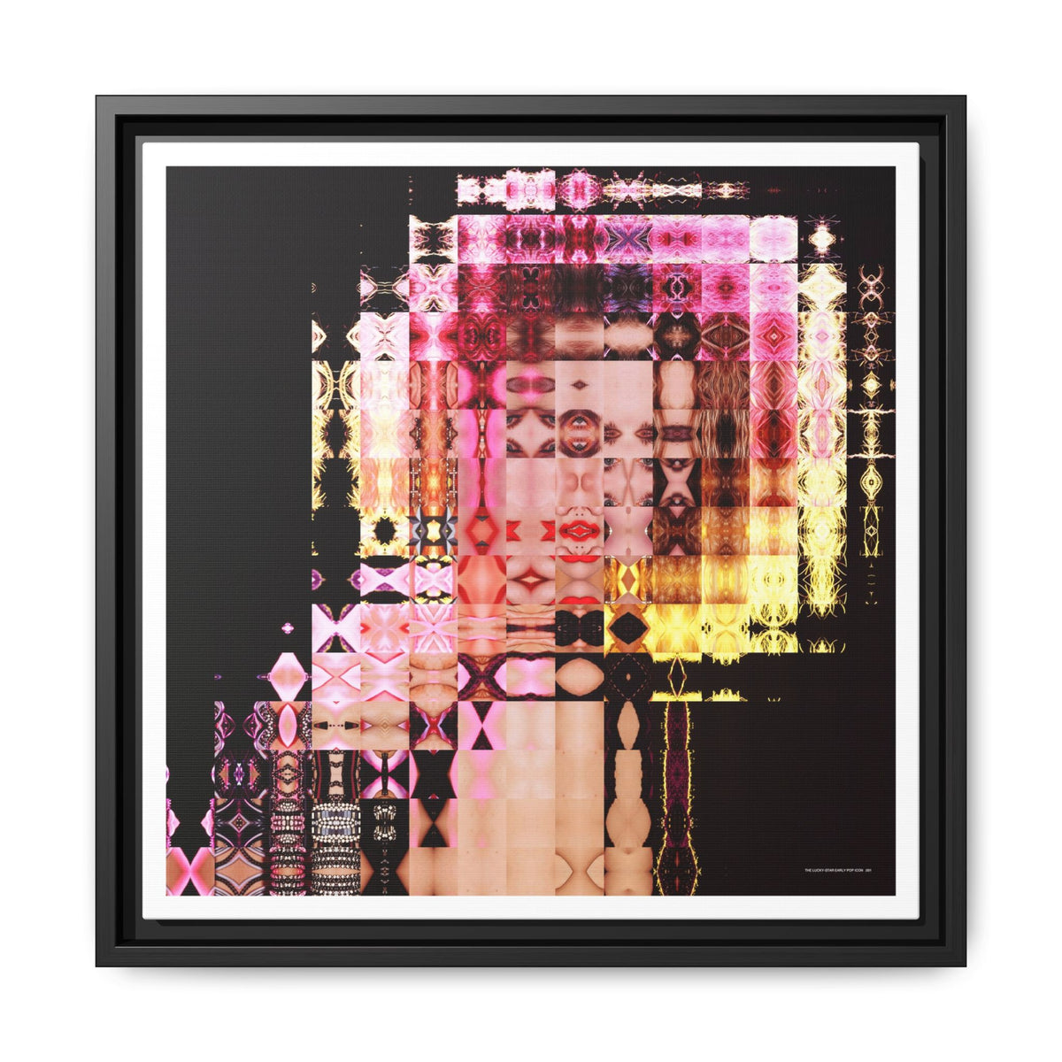 The Lucky-Star Early Pop Icon Abstract Portrait Collage Art, Matte Canvas, Framed (Multi-color options)