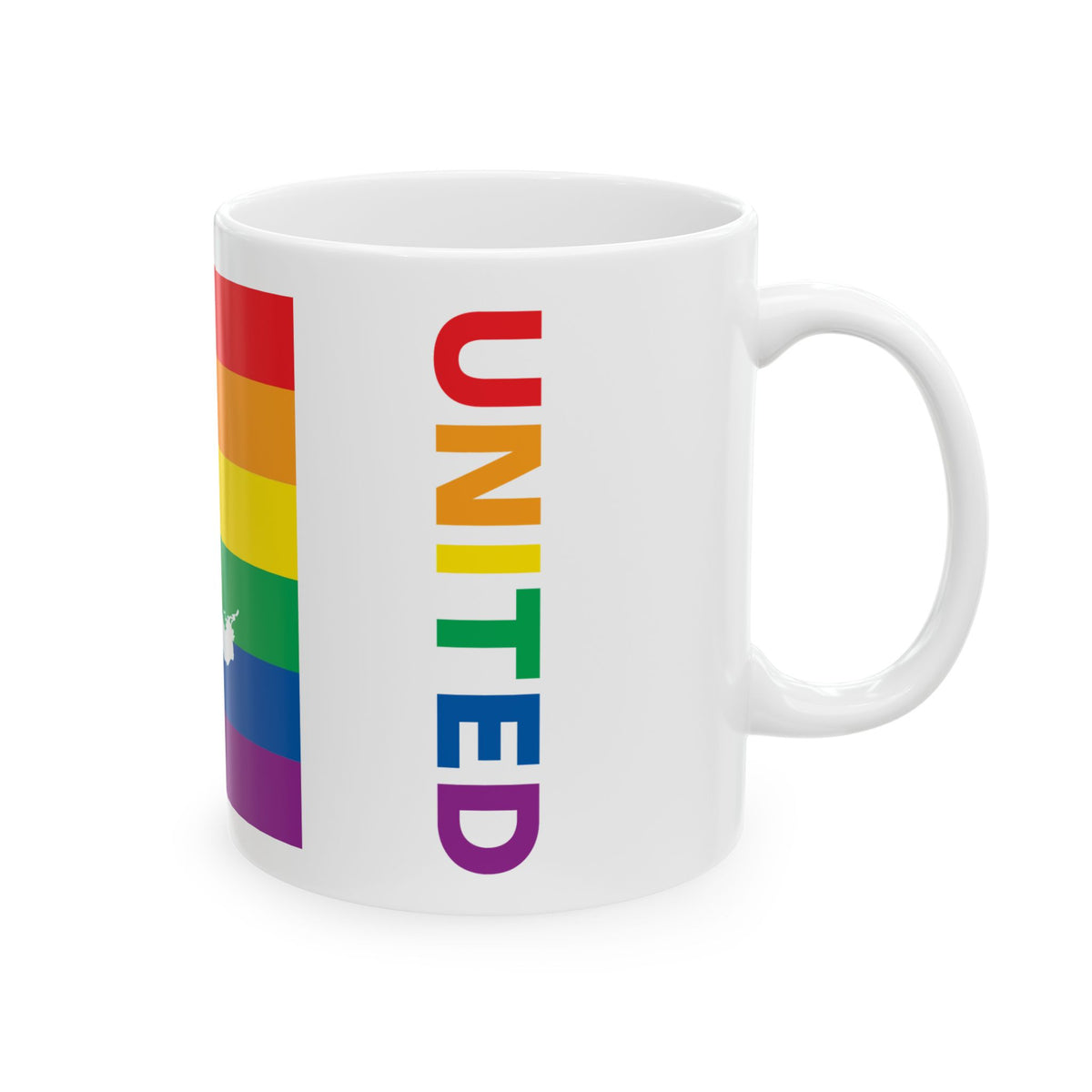 Great Lakes Region Rainbow Pride Flag "UNITED" Ceramic Mug