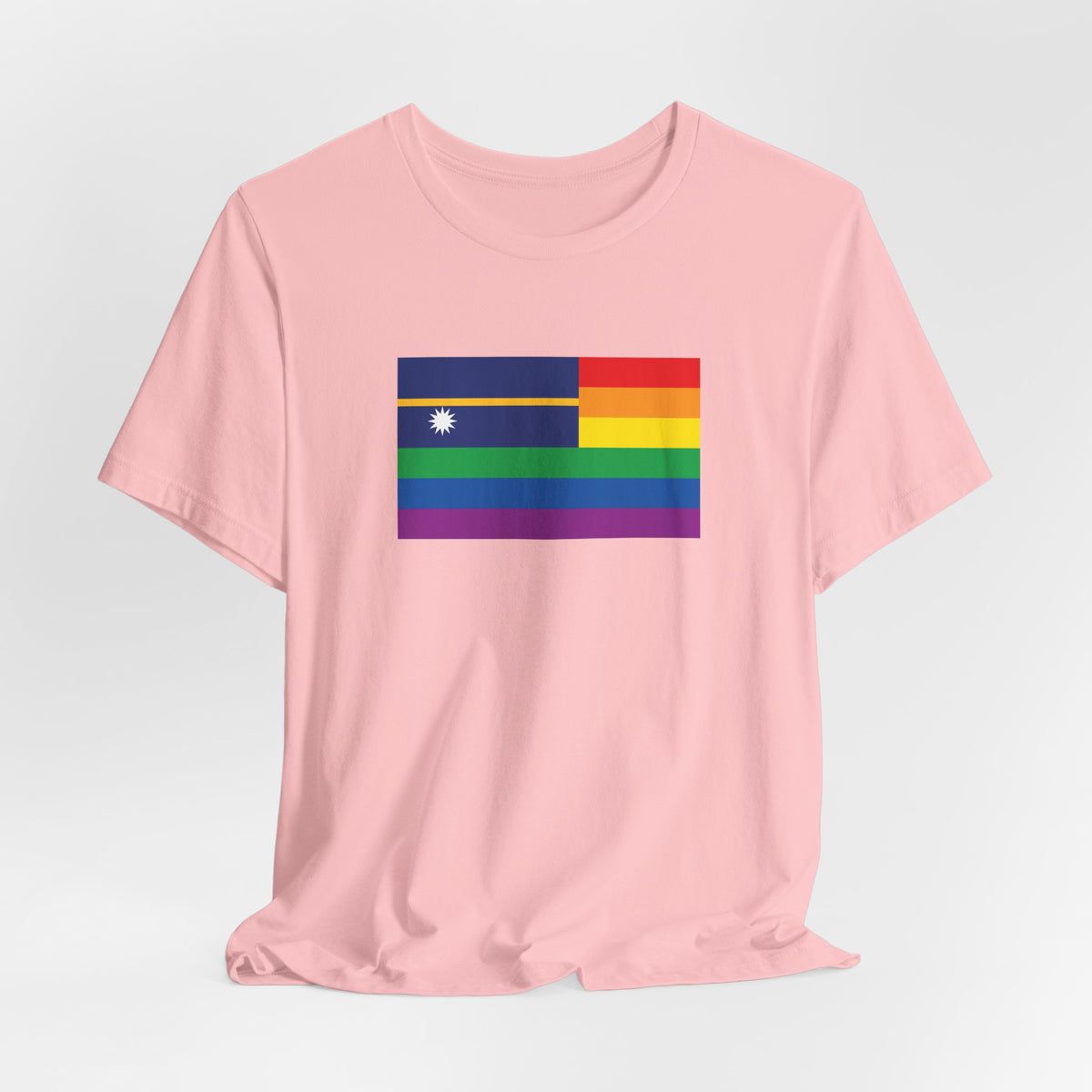 Nauru Rainbow Pride Flag T-shirt, Several Color Options