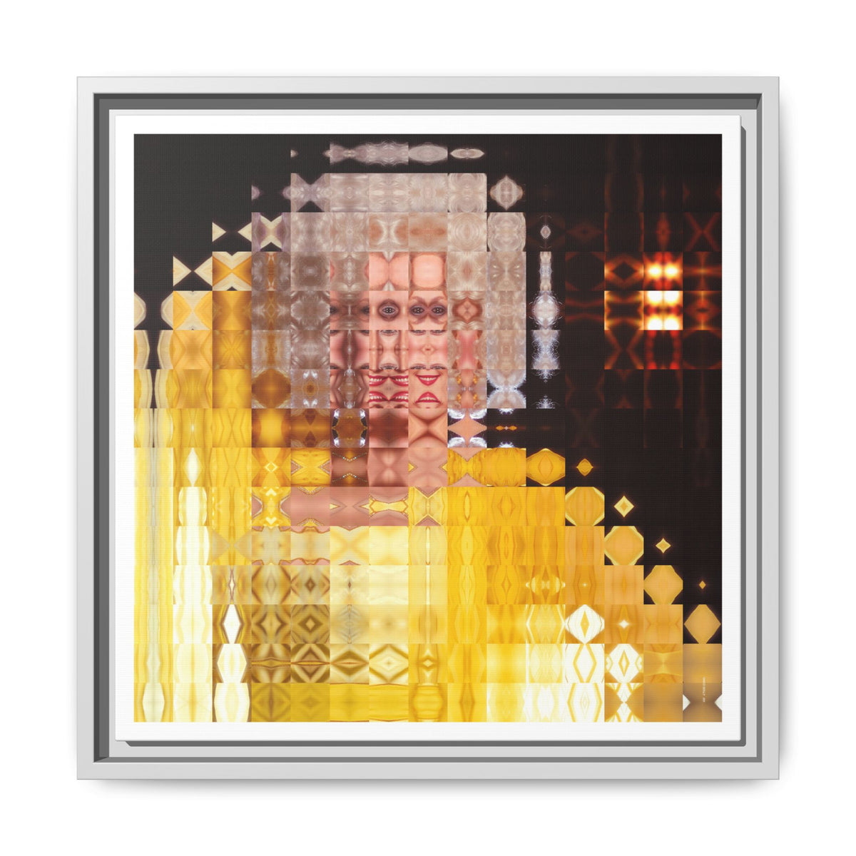 Disco Dolly Abstract Portrait Collage Art, Matte Canvas, Framed (Multi-color options)