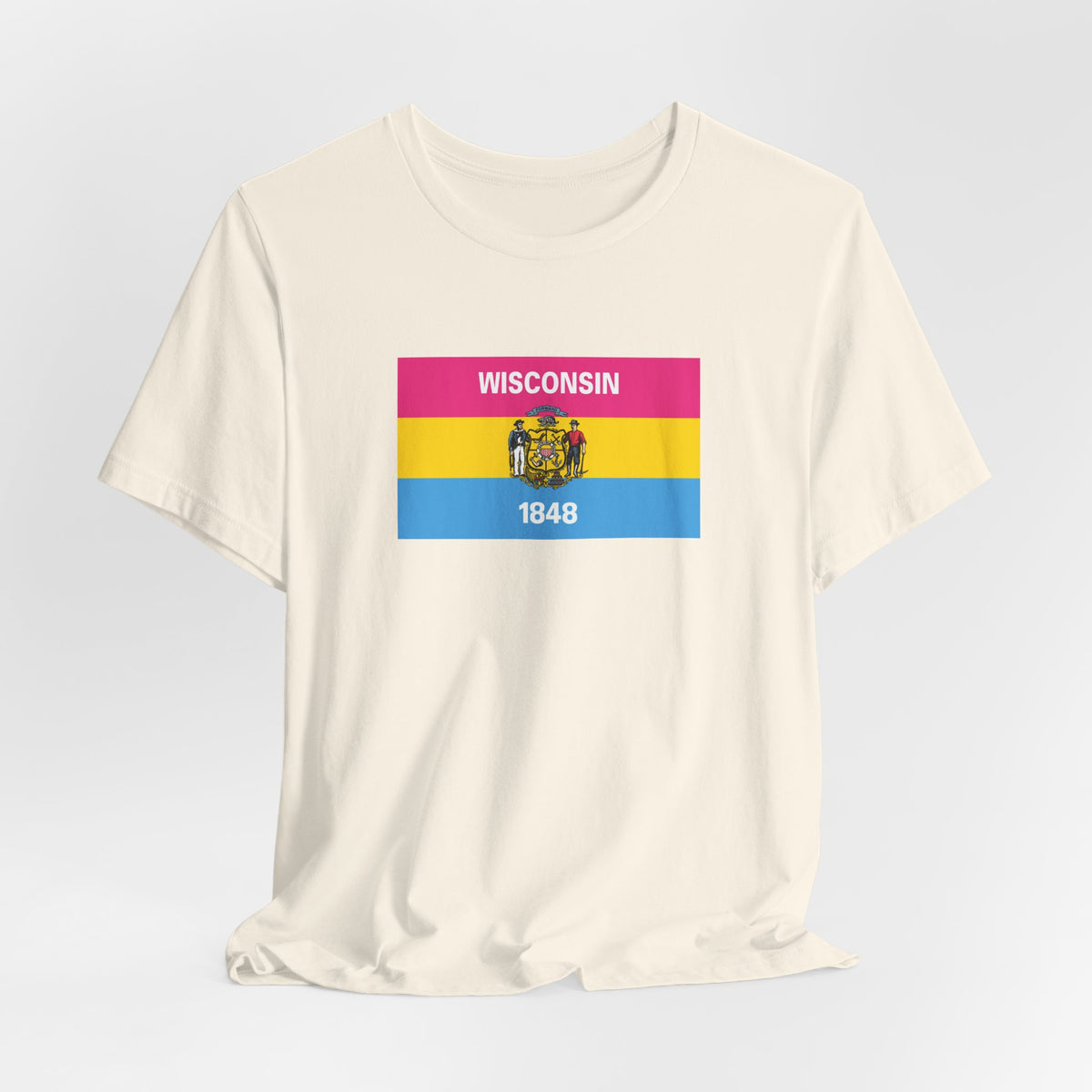 Wisconsin Pansexual Pride Flag T-shirt, Several Color Options