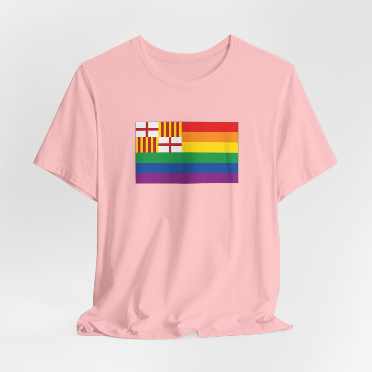 Barcelona, Spain Rainbow Pride Flag T-shirt, Several Color Options