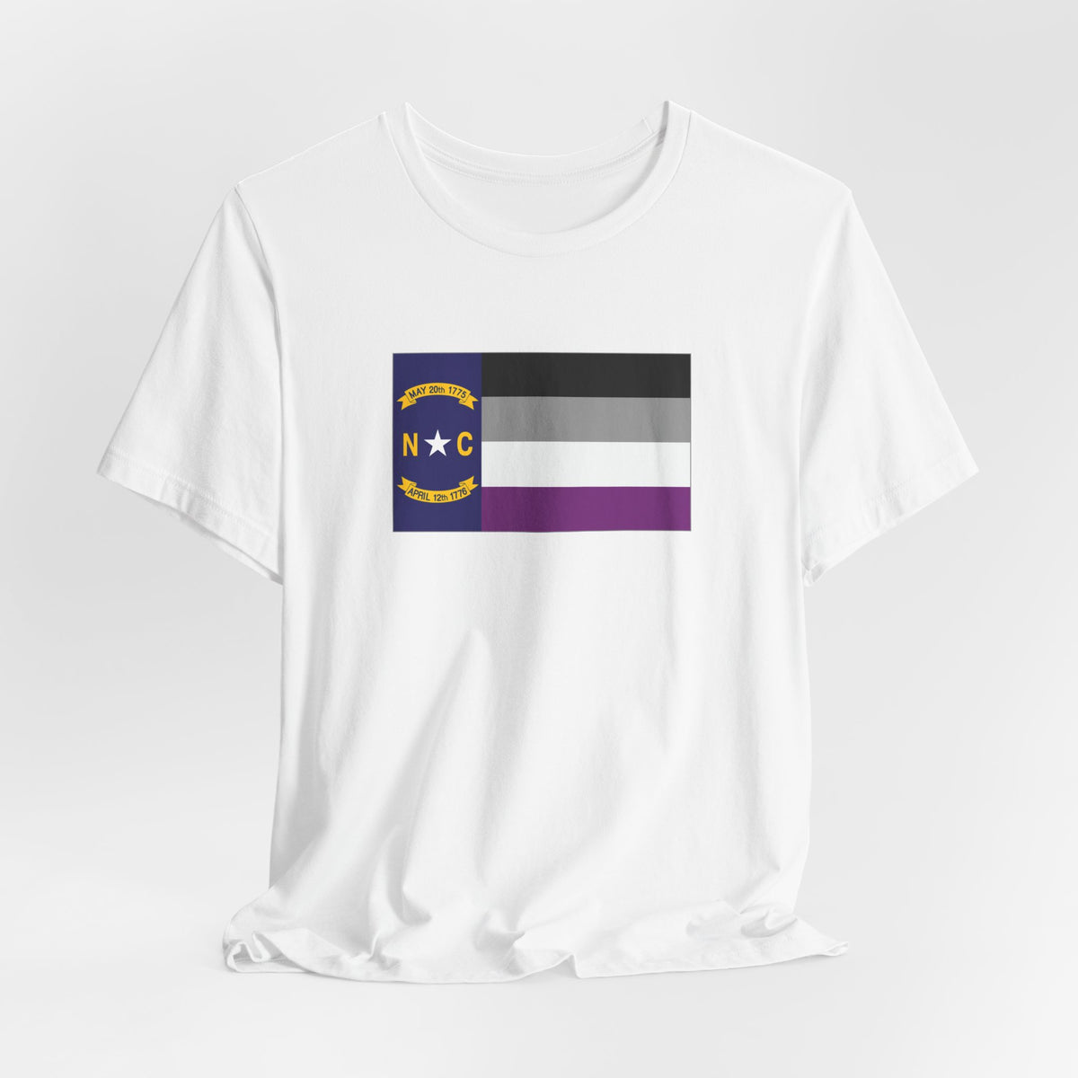 North Carolina Asexual Pride Flag T-shirt, Several Color Options
