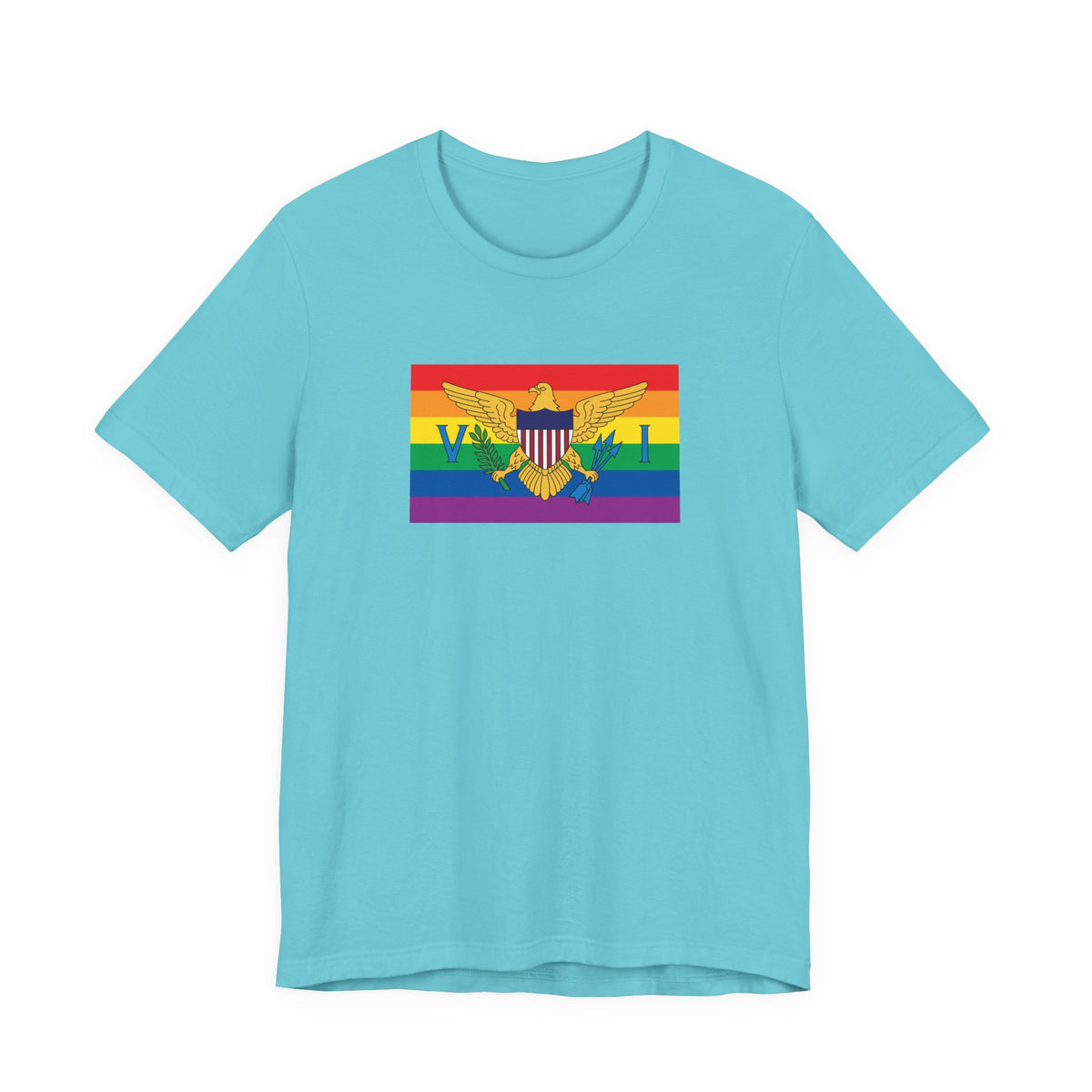 U.S. Virgin Islands Rainbow Pride Flag T-shirt, Several Color Options