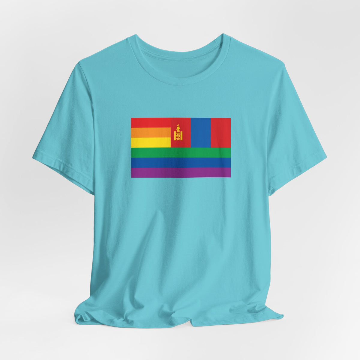 Mongolia Rainbow Pride Flag T-shirt, Several Color Options