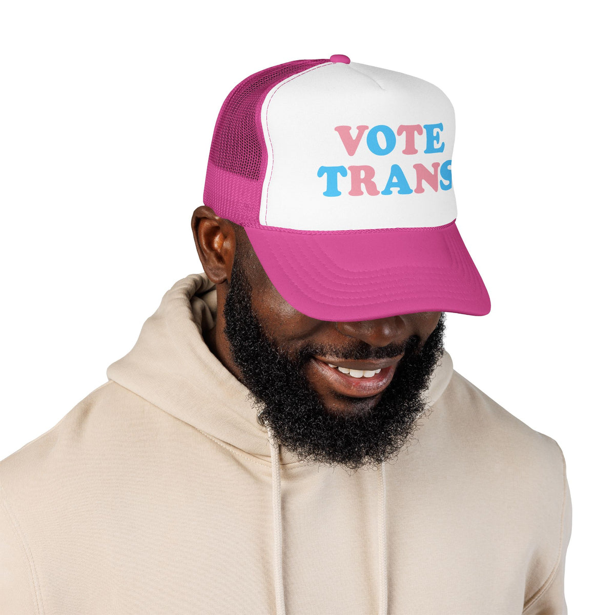 VOTE TRANS Trucker Cap, Pro-Trans Rights Statement Hat