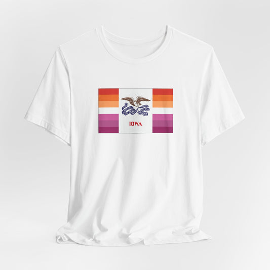 Iowa Lesbian Pride Flag T-shirt, Several Color Options