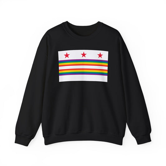 Washington, D.C. Rainbow Pride Flag Unisex Crewneck Sweatshirt, White, Black or Light Pink