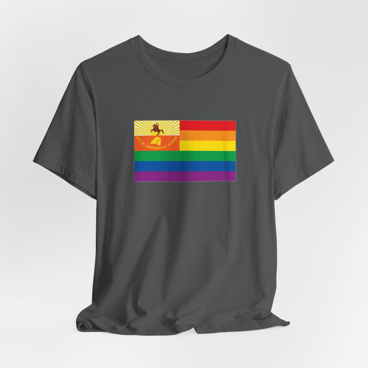 Jacksonville, Florida Rainbow Pride Flag T-shirt, Several Color Options