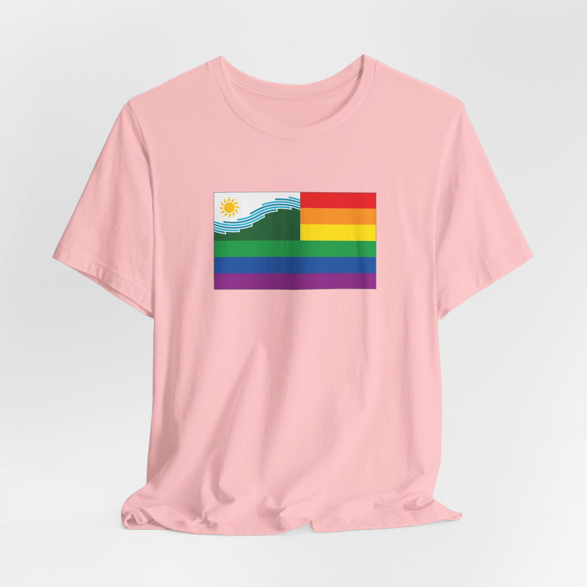 Spokane, Washington Rainbow Pride Flag T-shirt, Several Color Options