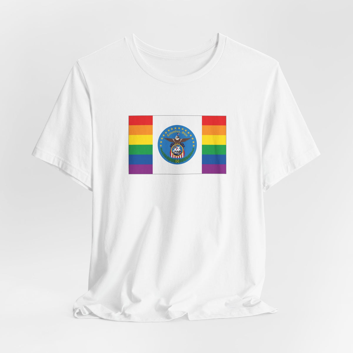 Columbus, Ohio Rainbow Pride Flag T-shirt, Several Color Options