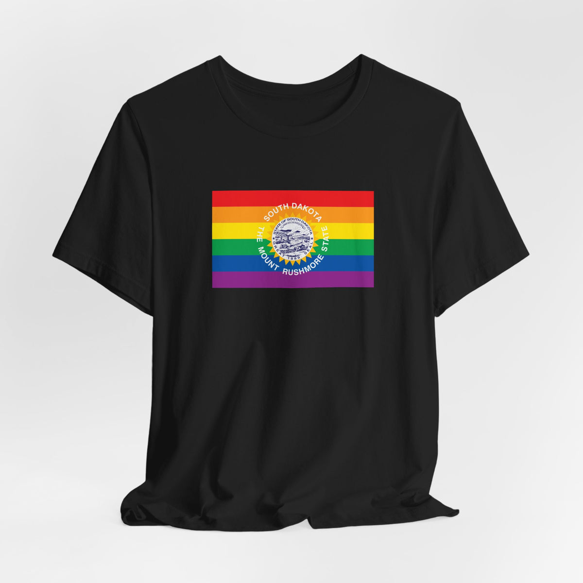 South Dakota Rainbow Pride Flag T-shirt, Several Color Options