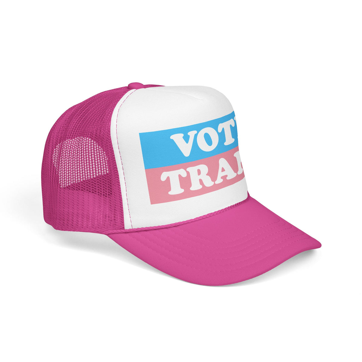 VOTE TRANS Stripes Trucker Cap, Pro-Trans Rights Statement Hat