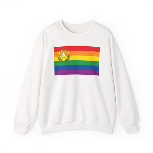 Nevada Rainbow Pride Flag Unisex Crewneck Sweatshirt, White, Black or Light Pink
