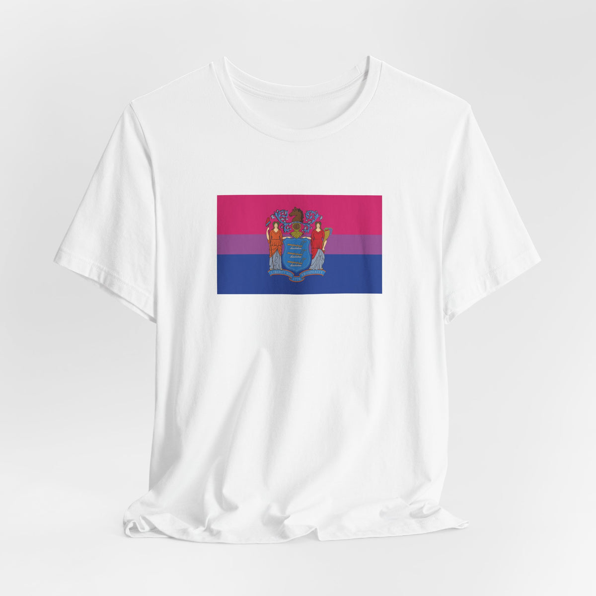 New Jersey Bisexual Pride Flag T-shirt, Several Color Options