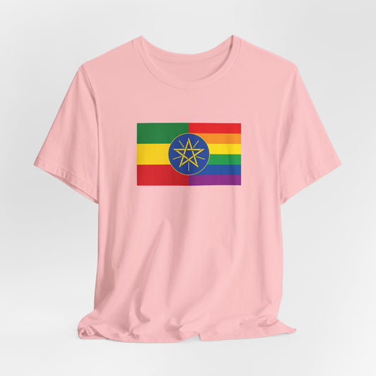 Ethiopia Rainbow Pride Flag T-shirt, Several Color Options