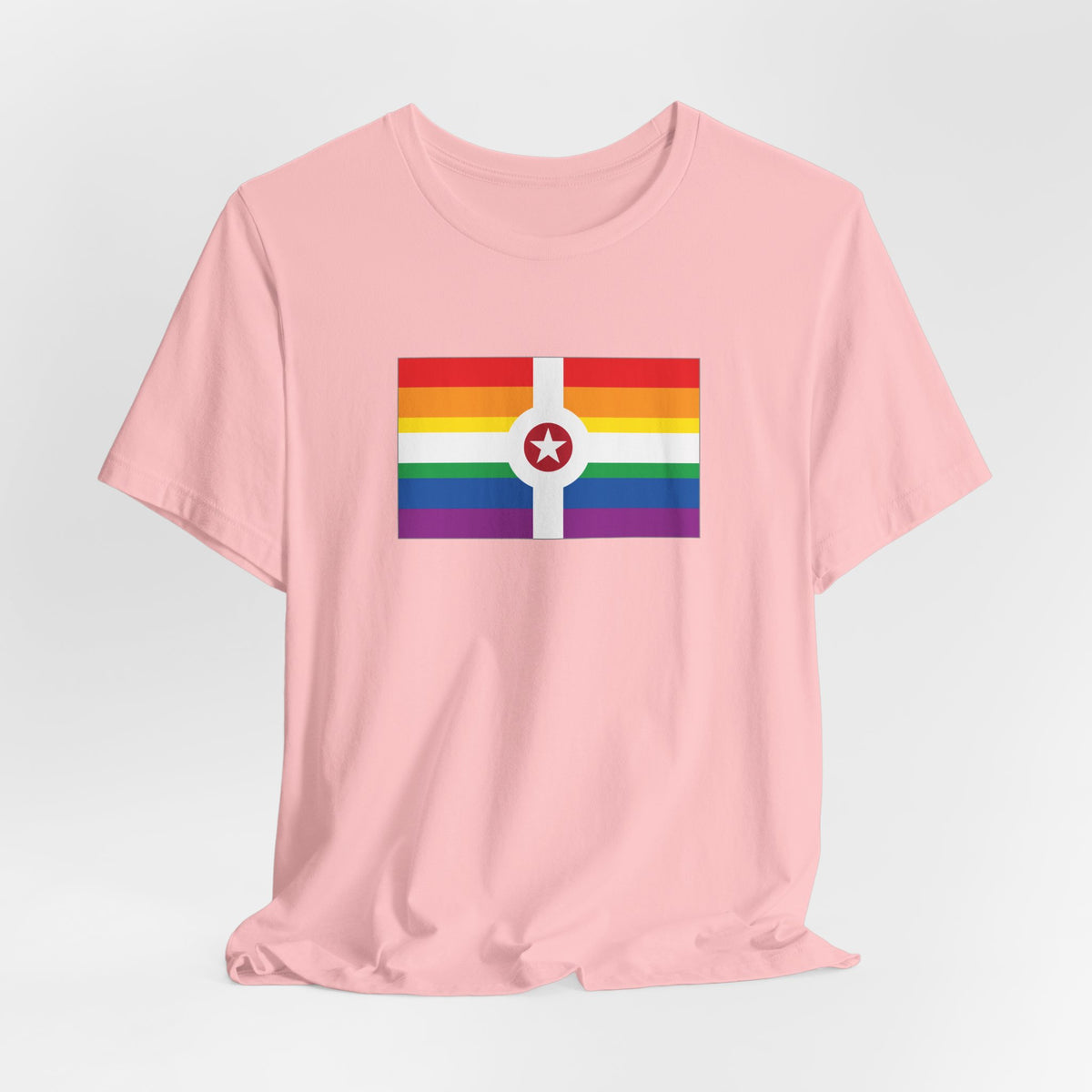 Indianapolis, Indiana Rainbow Pride Flag T-shirt, Several Color Options