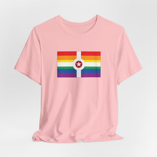 Indianapolis, Indiana Rainbow Pride Flag T-shirt, Several Color Options