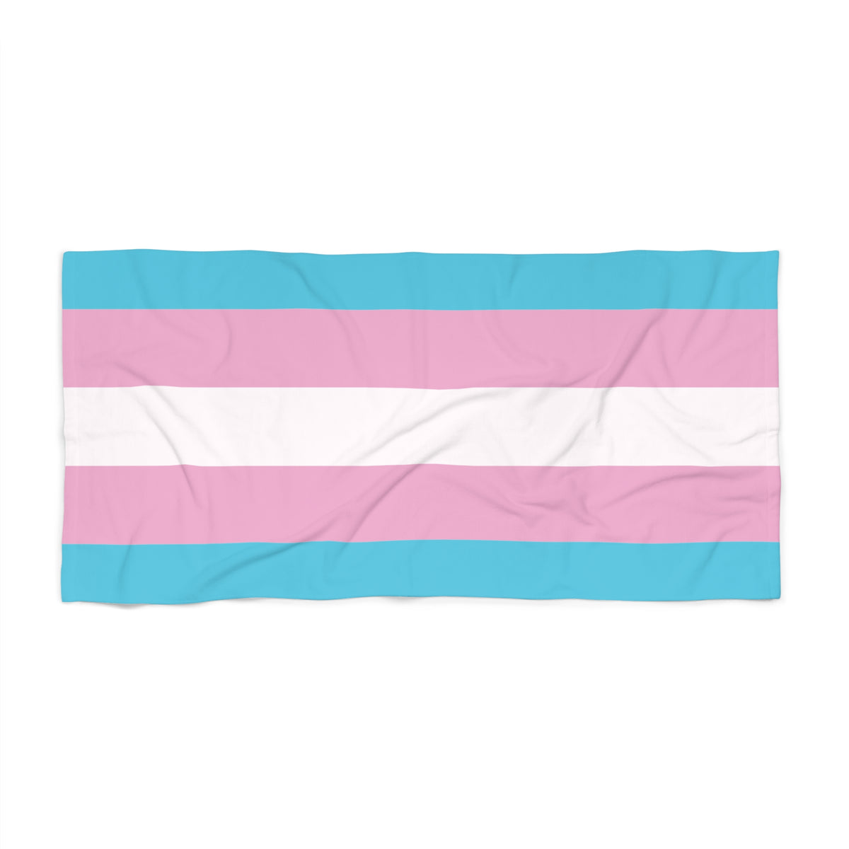 Transgender Pride Flag Beach Towel - horizontal stripe deco