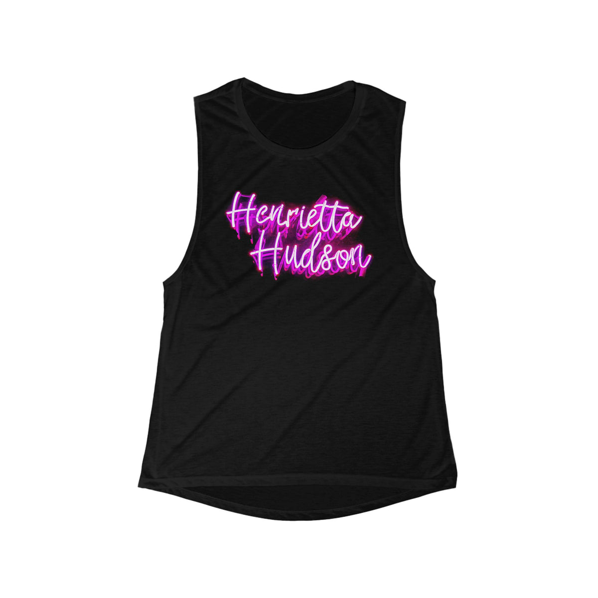 Neon Sign Flowy Muscle Tank - Black