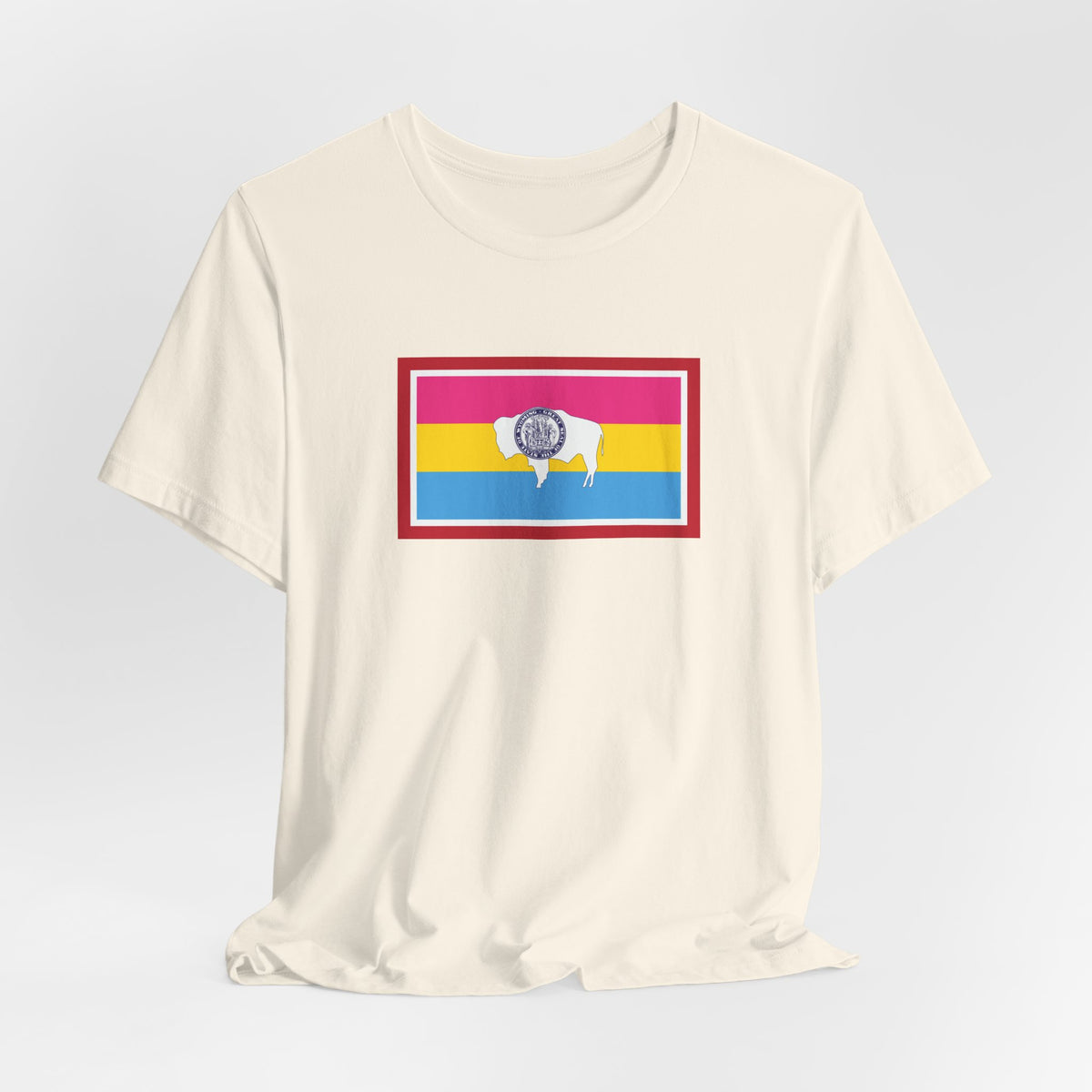 Wyoming Pansexual Pride Flag T-shirt, Several Color Options