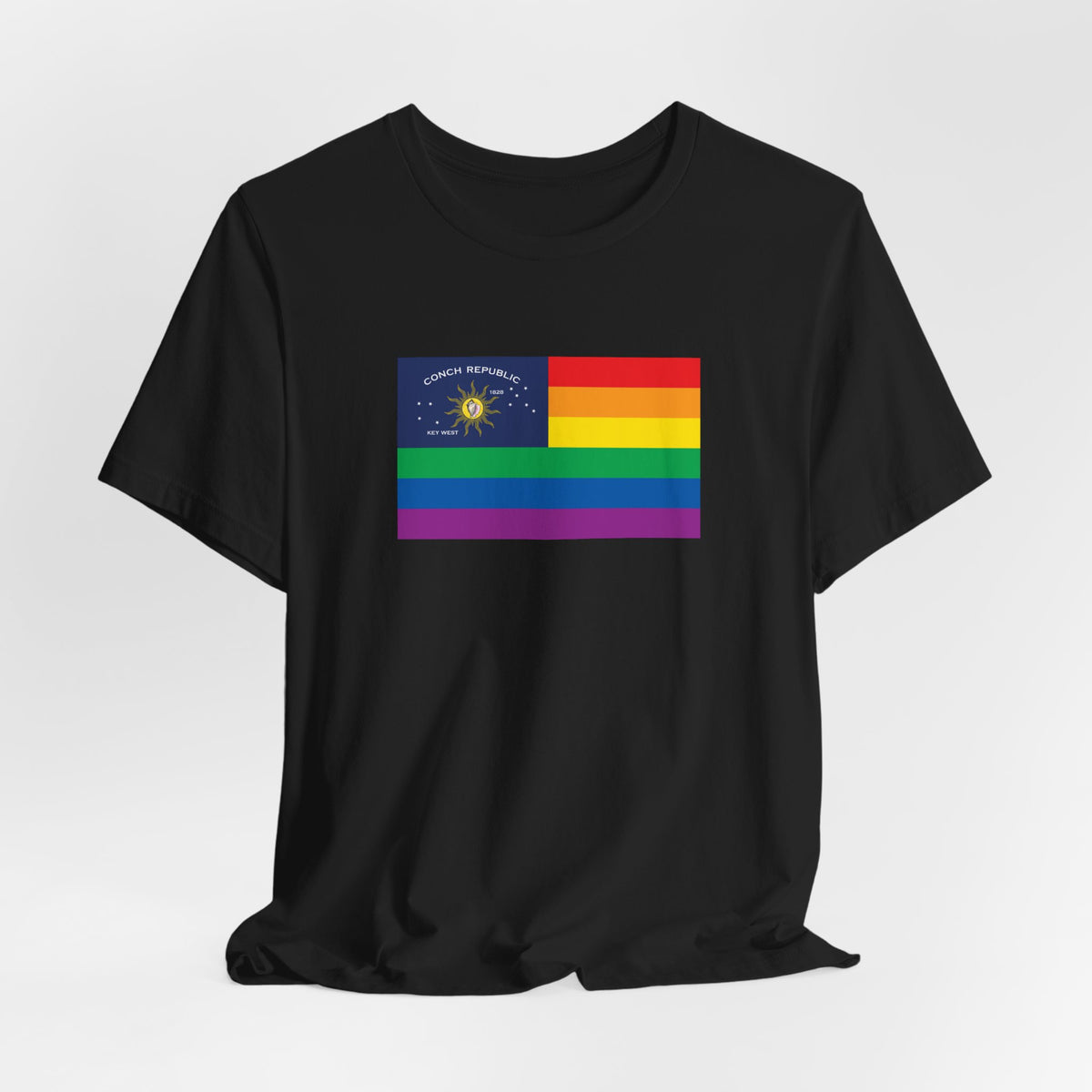 Key West, Florida Rainbow Pride Flag T-shirt, Several Color Options