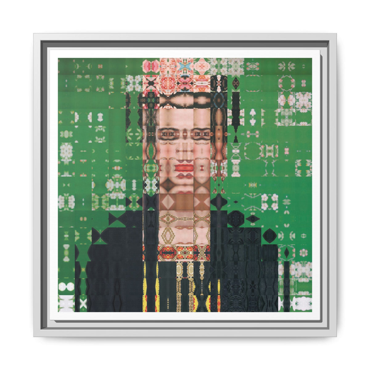 Iconic Feminist Artist 1, Abstract Portrait Collage Art, Matte Canvas, Framed (Multi-color options)